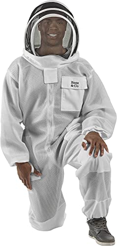 Bees & Co U84 Ultralight Beekeeper Suit with Fencing Veil - size: Large