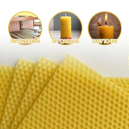 Pro Bamboo Kitchen 8PCS Beeswax Foundation Frames Deep Cell Honeycomb Base Sheets 5.1x3.5 Inches Beekeeping Tools for Bee Attracting Lipstick Making Furniture Maintenance Floor Polishing