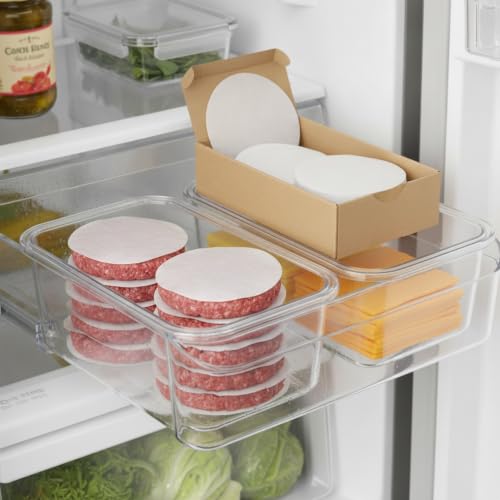 500-Count Pre-Cut Silicone Coated Parchment Sheets, Food Separation Paper for Freezer Storage, Burger Patties, and Cheese - size: 7.87 x 3.94 x 2.36 in