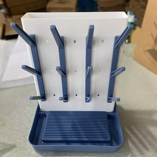 Baby Bottle Drying Rack, Countertop Bottle Dryer, Cup Drying Rack, for 12Pc Bottles and Accessories,Pump Parts,Pacifiers,for Small Water Cup,Vitality Blue, Free Small Brush for Cleaning