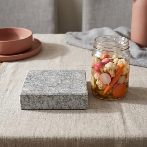Stone Fermentation Weight: Moisture Separation Cabbage Press Stone Fermenting Tools for Pickled Vegetables Canister Food Preservation, 5.9x5.9x2in - color: Dark Gray