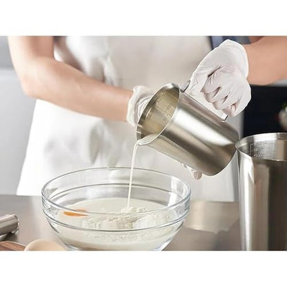 CURTA 18/8 Stainless Steel Measuring Cup with Handle and Pour Lip 16 OZ (2 Cup, 500 ML) - color: Flat Handle, size: 16 OZ (2 Cup, 500 ML)