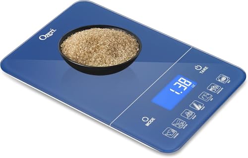Ozeri Touch III Digital Kitchen Scale with Calorie Counter, 22 lbs (10 kg), Classic Blue - color: Classic Blue