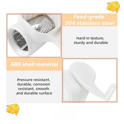 Taoke Hand-Crank Cheese Grater, Manual 304 Stainless Steel Grinder | Cheese Grinder for Cooking & Baking, Manual Cheese Shredder for Parmesan, Cheddar, Chocolate & Vegetables