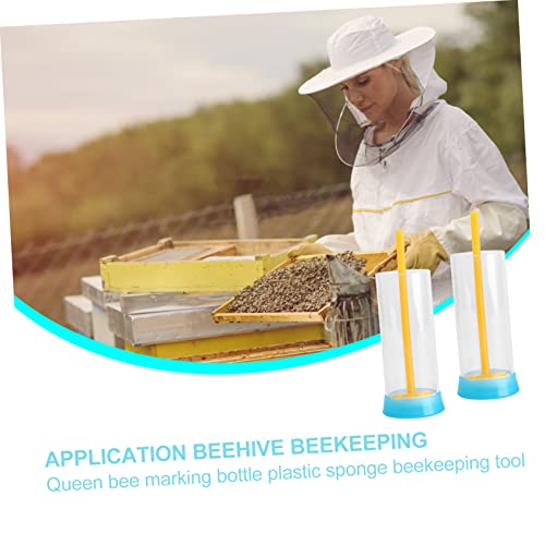 Abaodam 2pcs Bee Marking Tool with Plunger Random Marking Bottle for Beekeepers Easy to Use Beekeeping Equipment