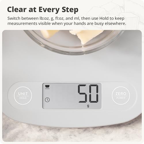 Greater Goods Food Scale – Digital Kitchen Scale, 1g Precision, Easy-Tare & Quick Conversion, Slim Compact Design, Durable & Portable | Ideal for Cooking, Baking & Meal Prep (Ash Gray) - color: Ash Gray