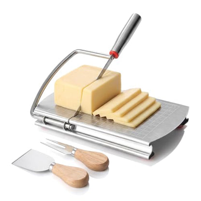 Cheese Slicer with 2 PCS Knife, Multipurpose Cheese Cutter Stainless Steel Cheese Slicers with 2 PCS Cheese Knives Set - size: Cheese Slicer with 2 Cheese Knives