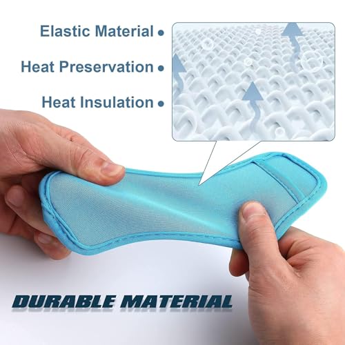 JANYUN 24 Pack Ice Pop Sleeves Popsicle Bags Antifreezing Ice Pop Holder | Blue DIY Elasticity Neoprene Freeze Frozen Pops Holders Yogurt Treats Sleeves Summer Party Favors Classroom School Gifts - color: Blue