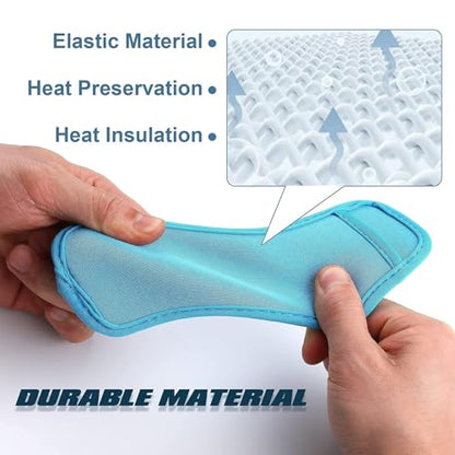 JANYUN 24 Pack Ice Pop Sleeves Popsicle Bags Antifreezing Ice Pop Holder | Blue DIY Elasticity Neoprene Freeze Frozen Pops Holders Yogurt Treats Sleeves Summer Party Favors Classroom School Gifts - color: Blue