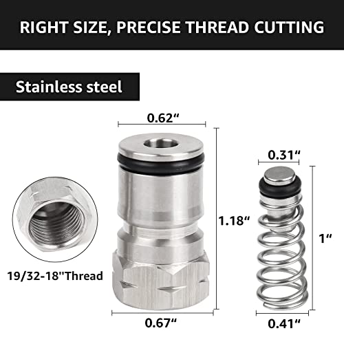 Ball Lock Keg Post Quick Disconnect Set, Corny Keg Connectors, 1 Pair Homebrew Stainless Corny Keg Post 19/32-18 Female Thread Keg Gas Liquid Post and 1 Pair Keg Post Fittings with Hose Clamps
