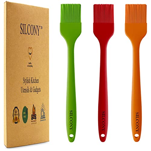 10" Silicone Pastry Basting BIG SIZE Brushes Heat Resistant BPA Free for BBQ Grill Barbecue & Kitchen Baking Cooking Marinating Oil Brushes Soft Bristles Long Handle (3, 10 Inches) - size: 10 Inches