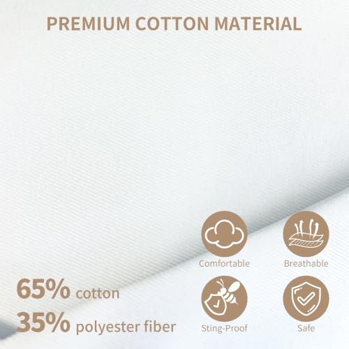 Sting Proof Bee Suit Full Body with Ventilated Hood & Gloves L | Polycotton Unisex Beekeeping Suit for Men & Women, Wasp Bee Keeper Suit for Beginner & Pro Beekeepers, Apiary Beekeeping Gear - color: L
