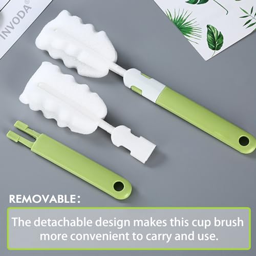 INVODA Cleaning Brush Set, 8PCS Portable Bottle & Nipple Brushes Sponge Material, Soft & Fluffy Texture, Comfortable Grip, Hanging Holes, BPA Free, Ideal for Baby Bottles & Cups - color: Brush+4 Nipple Brush