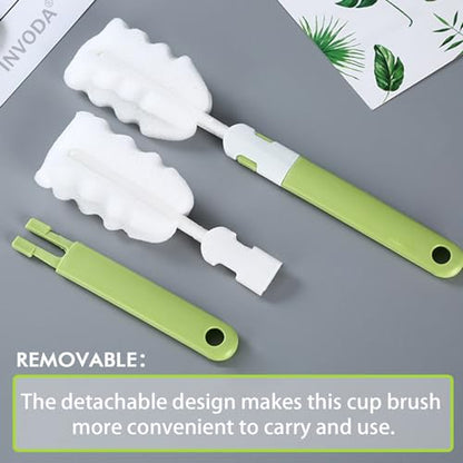 INVODA Cleaning Brush Set, 8PCS Portable Bottle & Nipple Brushes Sponge Material, Soft & Fluffy Texture, Comfortable Grip, Hanging Holes, BPA Free, Ideal for Baby Bottles & Cups - color: Brush+4 Nipple Brush
