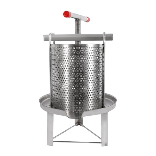 Honey Press Extractor, Stainless Steel Household Manual Honey Press Machine, Mesh Manual Honey Presser, Press Beekeeping Tool for Press Honey, Beeswax, Oil Residue, Chili Oil, 2.6 gal