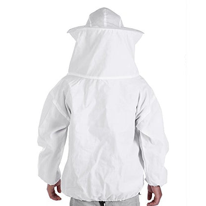 Beekeeping Protective Jacket Suit for Adult Beekeepers – Soft, Sturdy & Comfortable White Full-Body Coverall with Elastic Cuffs and Ventilated Hood, Fit for Standard Beekeeping Tools