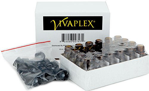 Vivaplex, 24, Amber, 10 ml (1/3 oz) Glass Bottles, with Lids
