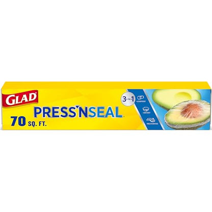 Glad Press'N Seal Food Plastic Wrap, 70 Square Foot Roll (Package May Vary) - size: 70 Sq Ft (Pack of 1)