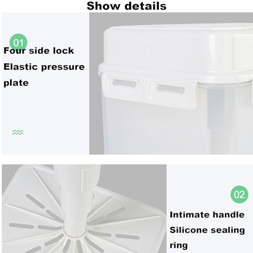 Kimchi Fermentation Container - Airtight 4/5L Pickle Keeper With Handle And Lid, Kimchi Box - Clear Kimchi Press Fermentation Storage Container, Maintain Fresher Taste, vinegar