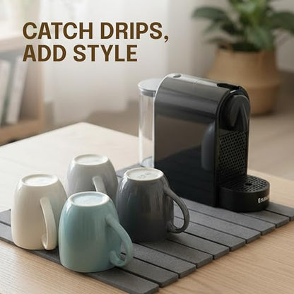 Stone Dish Drying Mat, 24 x 16 Inch Absorbent Diatomite Countertop Mat for Dishes, Cups, Bottles, Coffee Bar and Sink Area, Gray - color: Gray