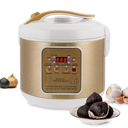 6L Black Garlic Fermenter 90W Automatic Intelligent Fermentation Box with Inner Pot and Garlic Shelf, 7-12 Days Black Garlic Sweet Rice Wine Maker Natto Yogurt Fermentation Pot 110V 60HZ