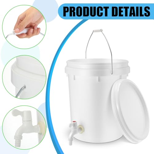 Maxcheck 3 Pack Bucket with Spigot and Lid, Plastic Drink Dispenser with Bottling Bucket Spigot for Self Service Catering and More(2.5 Gallon) - size: 2.5 Gallon