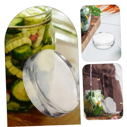 PRETYZOOM Heavy Glass Fermenting Weight for Wide Mouth Jars Sturdy Kitchen Tool for Pickling Canning and Fermentation for Homemade Vegetables
