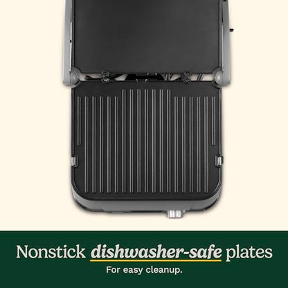 Cuisinart Electric Griddler FIVE Countertop Grill, Enjoy 5-in-1 Functions Including Panini Press, LCD Display, Wide Temperature Range, and Sear Function, Nonstick Plates, GR-5NAS, Stainless Steel