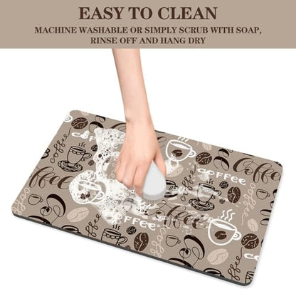 Coffee Mat - 12x19 Inch Countertop Absorbent Draining Pad for Coffee Maker, Espresso Machine & Dish Drying - color: Coffee-2