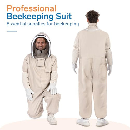 Beekeeping Suit, Full Body, Polycotton with Veil & Gloves - size: XXL for 5'11"-6'2"