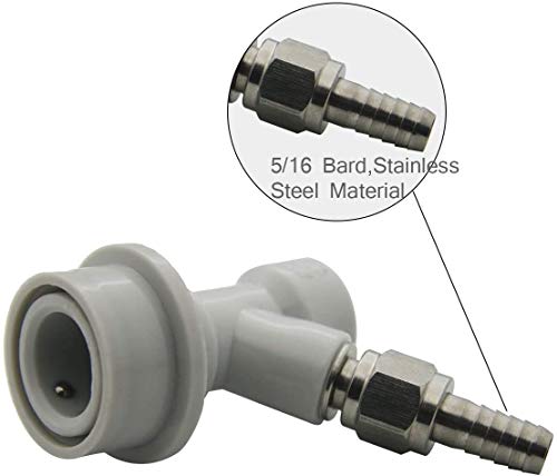 Cornelius Keg Gas Line Assembly - LUCKEG Brand Ball Lock Gas Disconnect with 5ft Red Gas Tubing for Homebrewing - size: 5/16