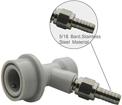 Cornelius Keg Gas Line Assembly - LUCKEG Brand Ball Lock Gas Disconnect with 5ft Red Gas Tubing for Homebrewing - size: 5/16