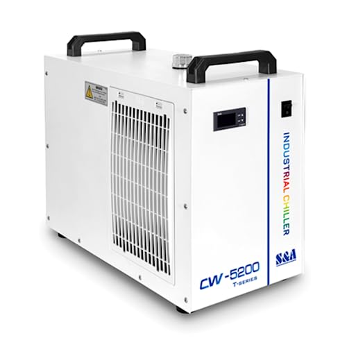 S&A Genuine CW-5200DH（Upgraded 5200DG） Water Chiller Duty Free for CO2 Laser Engraving Cutting Water Cooling Shipping from US - size: CW-5200DH (US Stock)