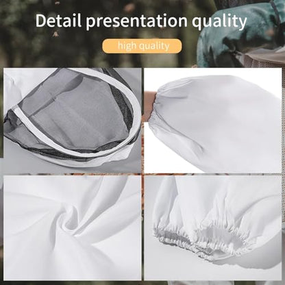Beekeeping Suit Full Body Beekeeping Clothes Anti-bee Professional Beekeepers Clothes Protection Beekeeping Suit Veil Unisex Protective (White Gloves)
