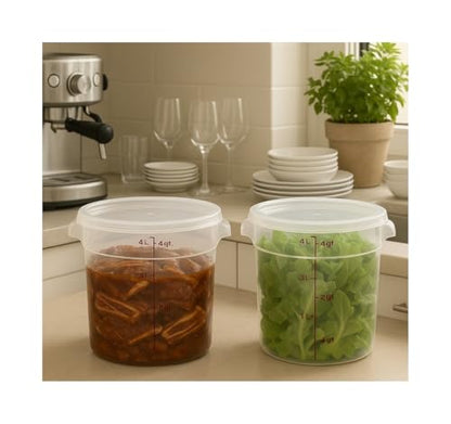 Ultra-Durable, 4 Quart Food & Fermentation“Container + Airtight Lid Set”(2 Pack) BPA-Free Storage for Kimchi, Pickles, Bulgogi, Ribs,Made in USA