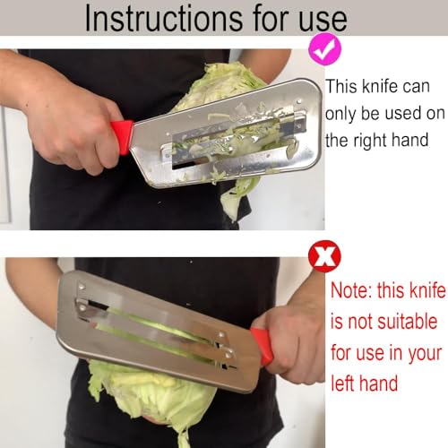 YukaBa Cabbage Kitchen Knife Slicer Chopper Shredder Sauerkraut Cutter Coleslaw Grater (Red-A) - color: Red-A