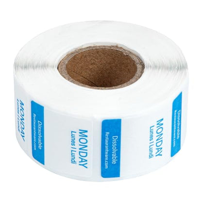 Restaurantware RW Smart 1 Inch x 1 Inch Food Rotation Labels 3500 Dissolvable Food Safety Labels - Premium Trilingual Paper Day Of The Week Labels For Food Storage Or Prep Weekly - style: 7-Day