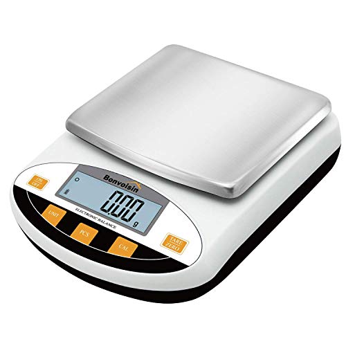 Bonvoisin Lab Scale 2000g x 0.01g Digital Precision Analytical Balance 10mg High Precision Electronic Balance Jewelry Scale Kitchen Scale Scientific Scale Laboratory Scale Balance (2000g x 0.01g) - size: 2000g,0.01g