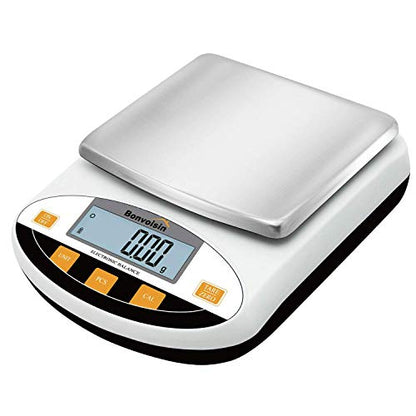 Bonvoisin Lab Scale 500gx0.01g Digital Precision Analytical Balance - High Precision Electronic Balance for Jewelry, Kitchen, Scientific, and Laboratory Use - size: 500gx0.01g