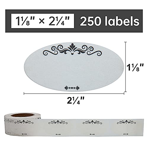 L LIKED 250 Dissolvable Food Labels,1 1/8x2 1/4 in Ball Dissolvable Canning Labels for Mason Jars,No Residue