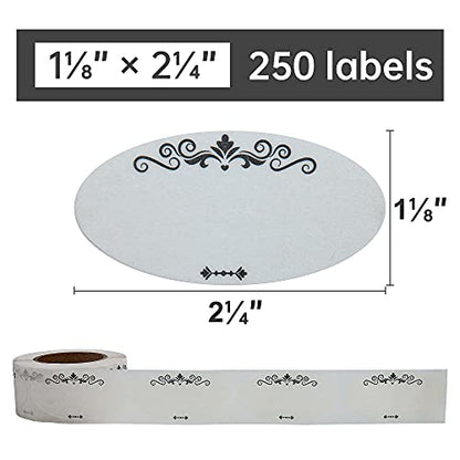 L LIKED 250 Dissolvable Food Labels,1 1/8x2 1/4 in Ball Dissolvable Canning Labels for Mason Jars,No Residue