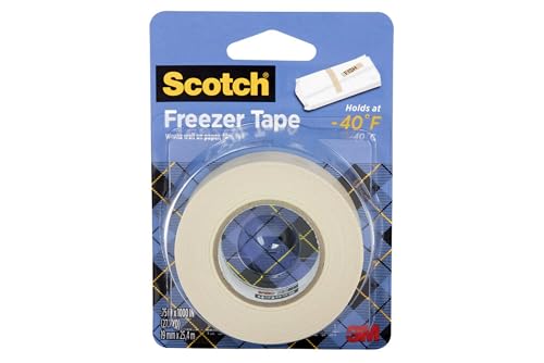Scotch Freezer Tape, 0.75 in x 1000 in, Writable Surface, Easy Tear, Temperature Resistant, Ideal for Labeling Freezer Bags and Containers