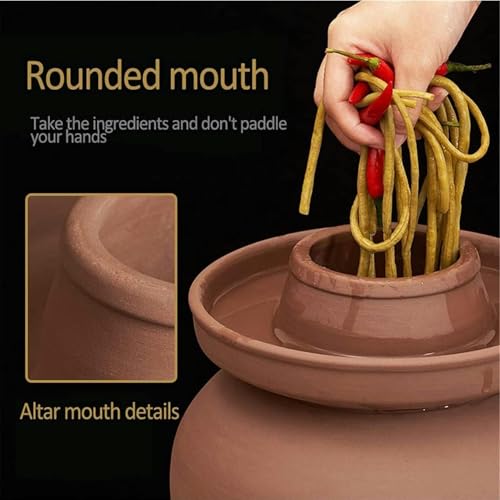Traditional Chinese Porcelain Pickle Jar,Ceramic Fermentation Crock Pickling Pot,Ceramic Fermenting Jar with Water Seal Airlock Lid Stoneware Fermenter for Kimchi Sa 6KG*1