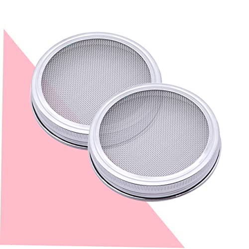 Sprouting Lids for Mason Jars Set of 4 Stainless Steel Wide Mouth Covers 2.75 Inch with Removable Screen for Seed Sprouting Spice Sifting and Kitchen Use