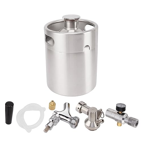 2L/67Oz Mini Keg Growler 150PSI Pressure Regulator Portable Pressurized Stainless Steel Home Keg System Kit Mini Keg Dispenser for Homebrew, Craft and Draft Beer