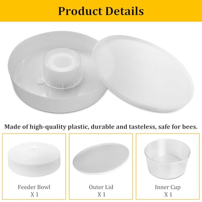 AOIT Rapid Bee Feeder for Outside Beekeepers Feeding-Round Hive Top Feeder, Beekeeping Supplies Bee Water Drinking Bowl for 8-or-10 Frame Hives, 2 Pack