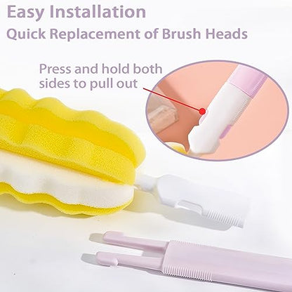 8PCS Bottle Brush Replacement Sponge Heads Environmental Protection Cup Cleaner Brush Sponge Replacement Heads Suitable for INVODA Sponge Bottle Brushes (8 Brush Heads) - color: 8 Brush Heads