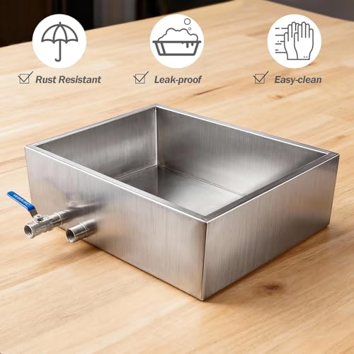 Marada Maple Syrup Evaporator Pan with Dual Interface Steam Table Pan,304 Stainless Jam Food Chafing for Home, Outdoor, Cooking (24"L x 24"W x 6"H) - size: 24x24x6 Inch (Pack of 1)