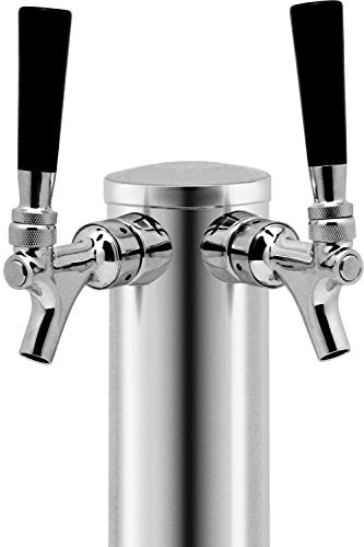Kegco KC D4743DT-Ss Double Tap Stainless Steel Draft Beer Kegerator Tower, 3" Diameter - size: 2 Faucet
