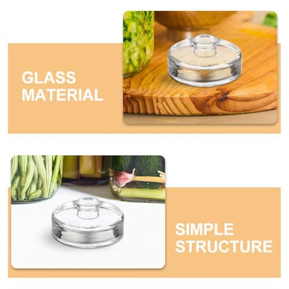 PRETYZOOM 3Pcs Fermentation Weights for Wide Mouth Jars Glass Fermenting Weights with Short Handle for Pickling and Food Storage Heavy Duty Kitchen Weights for Optimal Fermentation